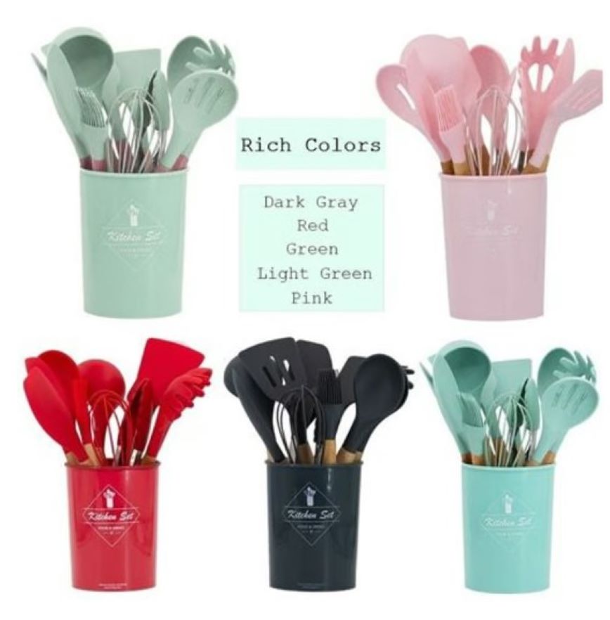 Set Utensilios Cocina Silicona 12 Pz