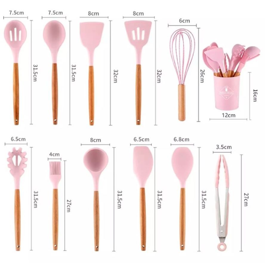 Set Utensilios Cocina Silicona 12 Pz