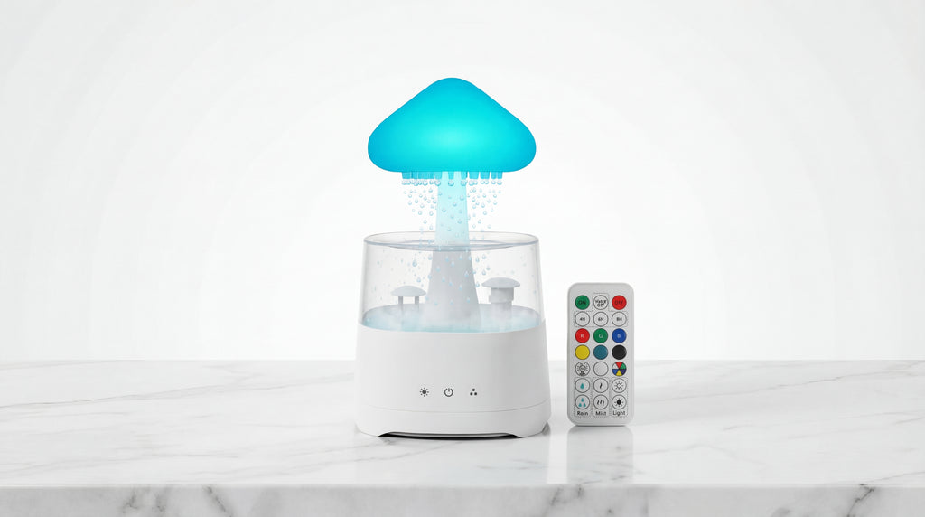 Lampara Nube Lluvia Difusor Parlante Led