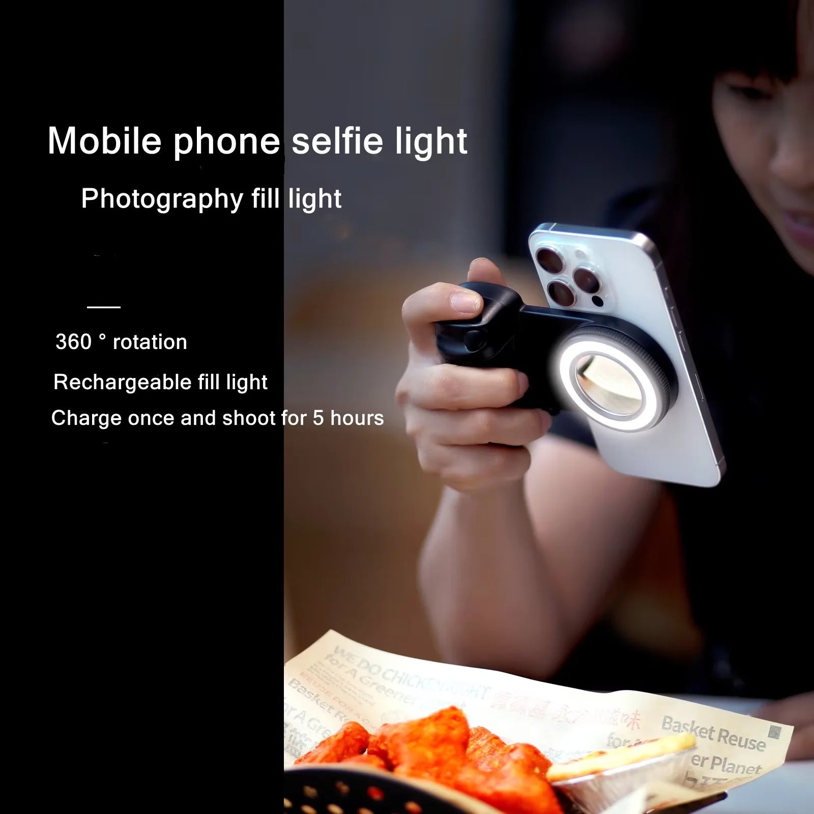 Estabilizador Bluetooth con Luz de Relleno para Iphone Android